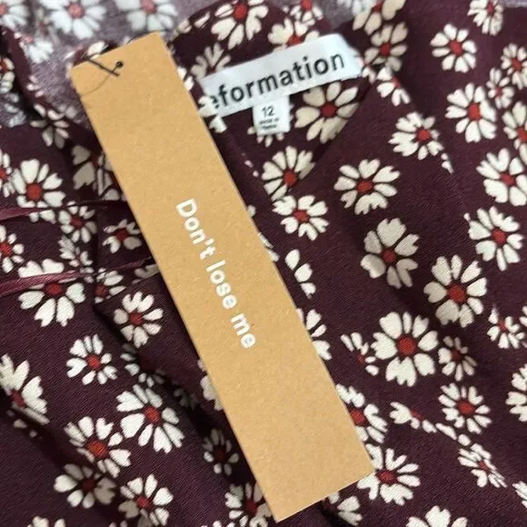 NWT Reformation Tanis Dress Geena $218